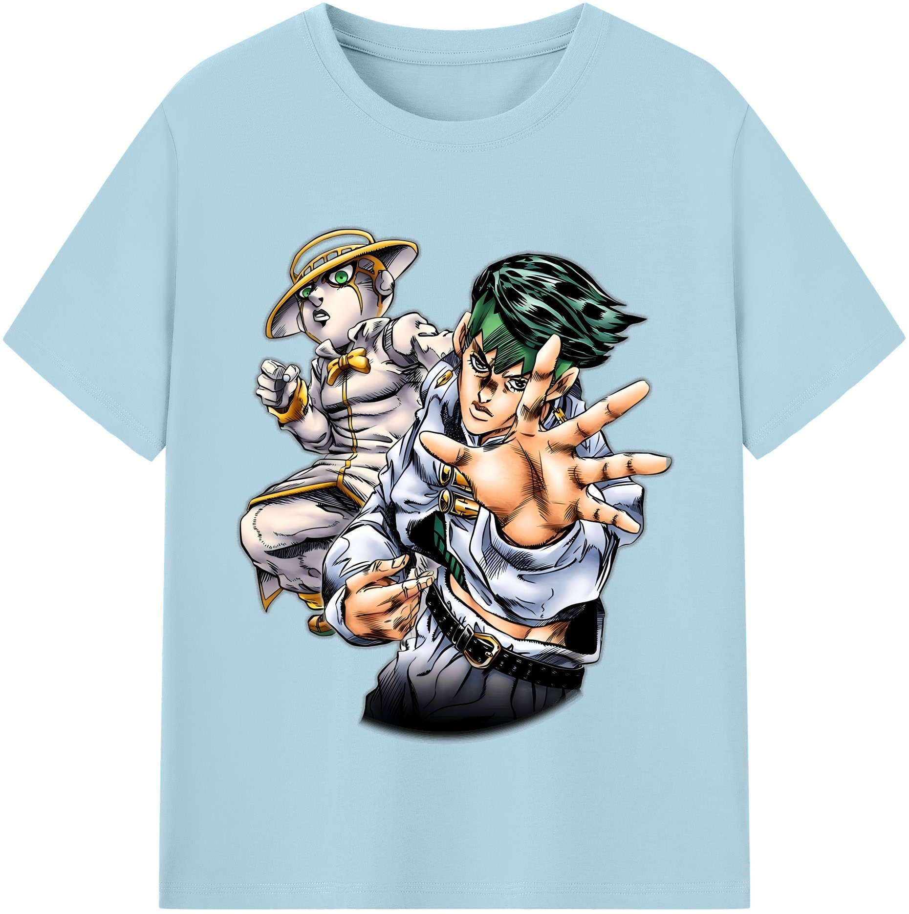 （画像用） ジョジョの奇妙な冒険 岸辺 露伴（きしべ ろはん） JoJo's Bizarre Adventure Rohan Kishibe 綿100％半袖Tシャツ（フロントプリント）